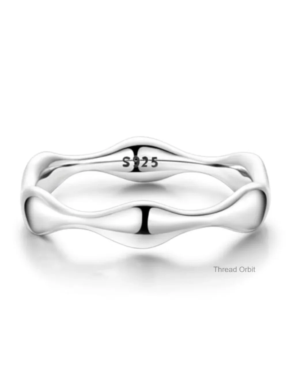 925 Sterling Silver Geometric Stackable Ring Eternity Band - Size 6-9